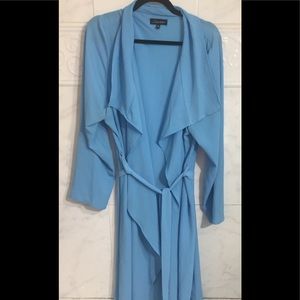 Sky blue jacket cover up shawl blazer plus sized